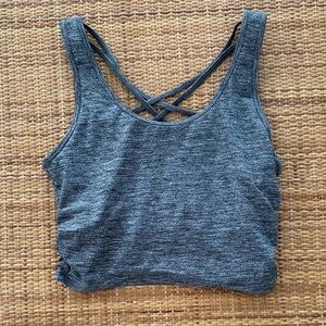 Gilly Hicks Heathered Gray Crisscross Sports Bralette